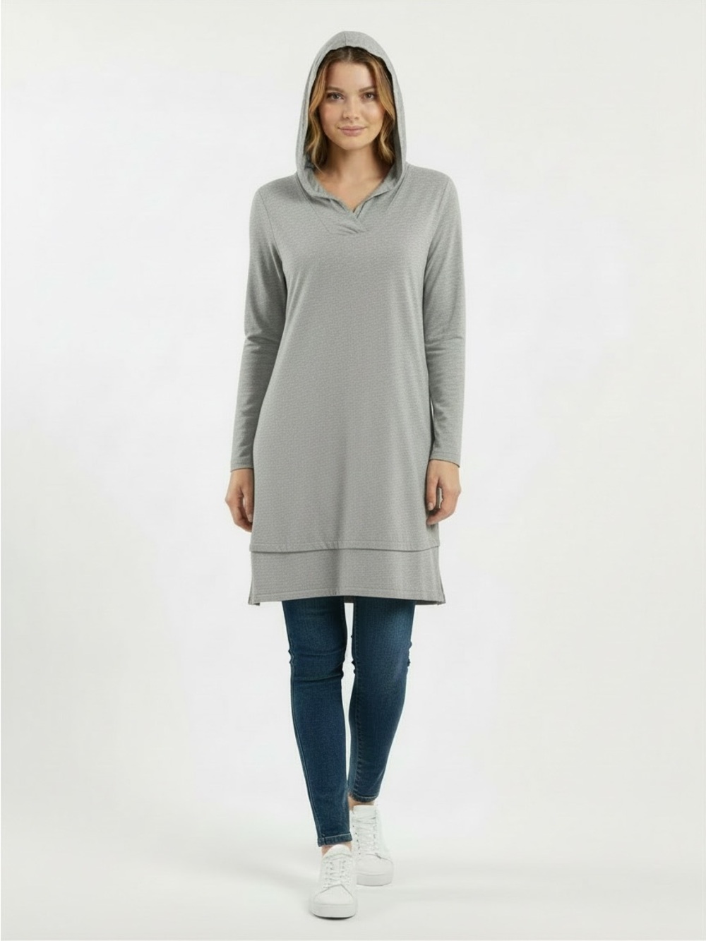 The Limited Gray Hooded Longline Tunic